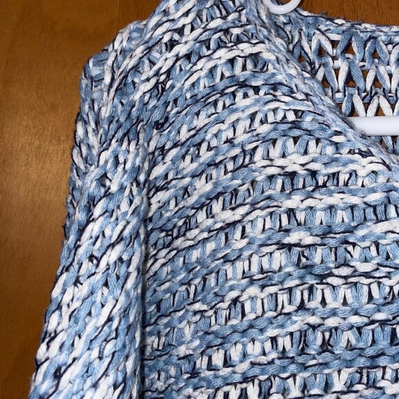 Anthology Womens Blue & White Knit Sweater Size 18/18W (US) Cotton Blend - Picture 5 of 6